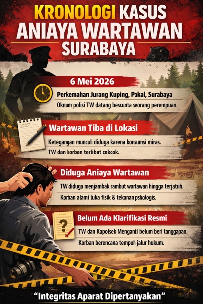 Oknum Polisi Surabaya Diduga Aniaya Wartawan di Jurang Kuping