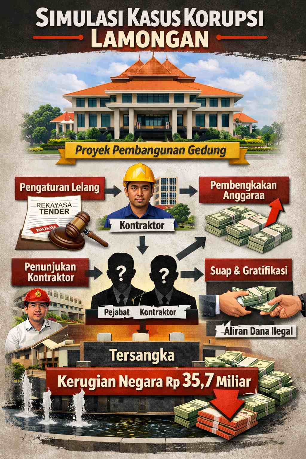 Korupsi Lamongan, KPK Tahan Tiga Tersangka Gedung Pemkab