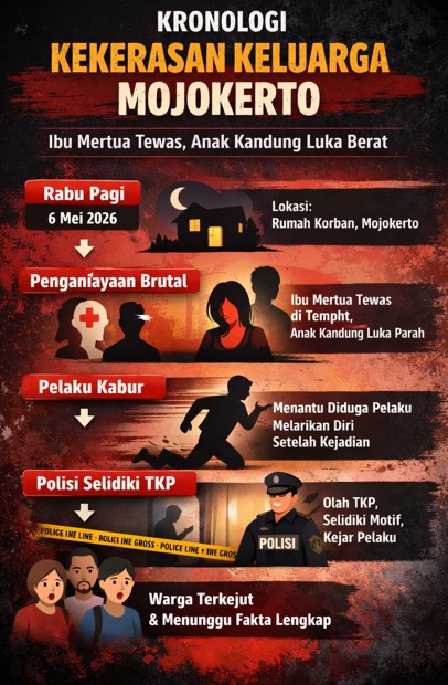 Kekerasan Keluarga Mojokerto, Menantu Diduga Aniaya Ibu Mertua